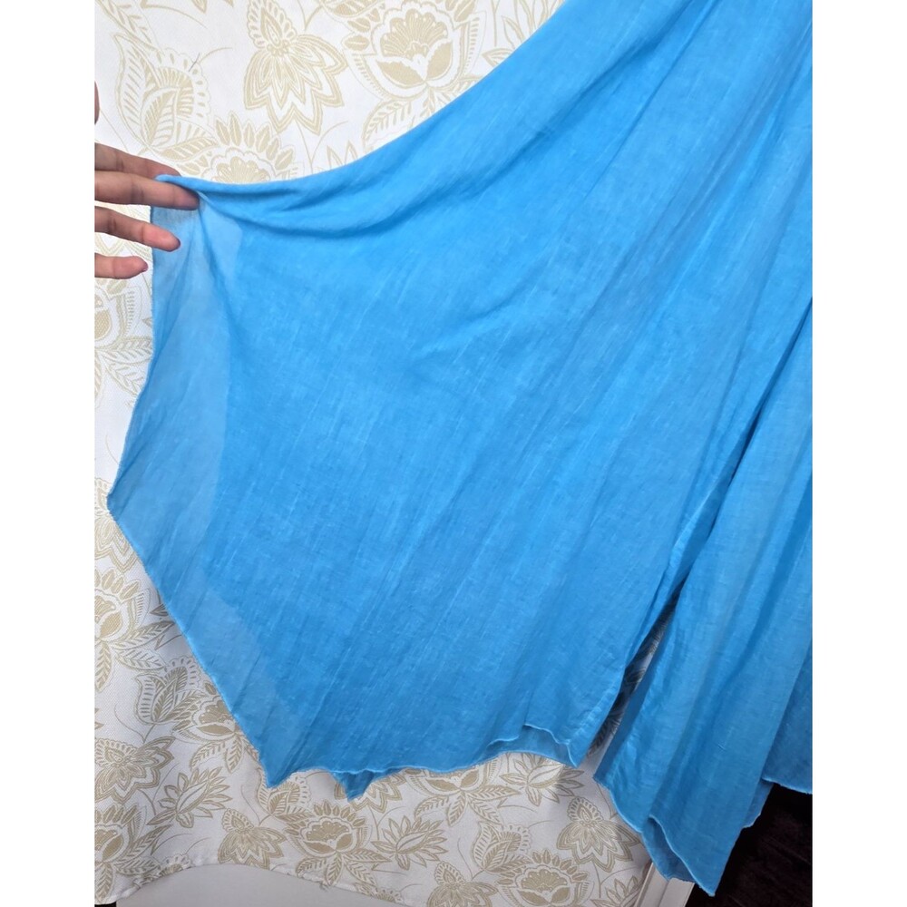 Selcuk Efes Classic Hankerchief Hem Blue Pants 3X Pockets Beach Boho Laganlook - Picture 9 of 10